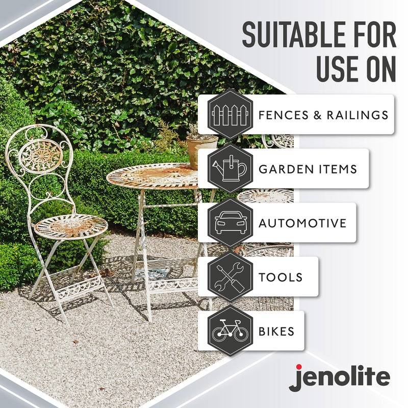 JENOLITE جينوليت مزيل الصدأ للمعادن - سائل كثيف سريع المفعول بدون تقطير - قوة صناعية، يزيل الصدأ حتى الوصول إلى المعدن النقي - 5 أونصات (150 مل) - Image 4
